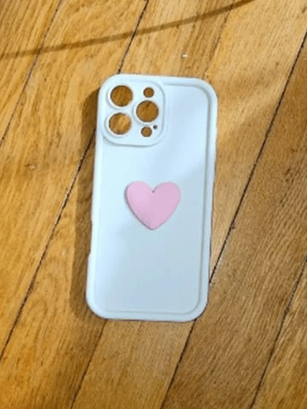 Soft 3d Heart Case for iPhone 15 plus + (white)